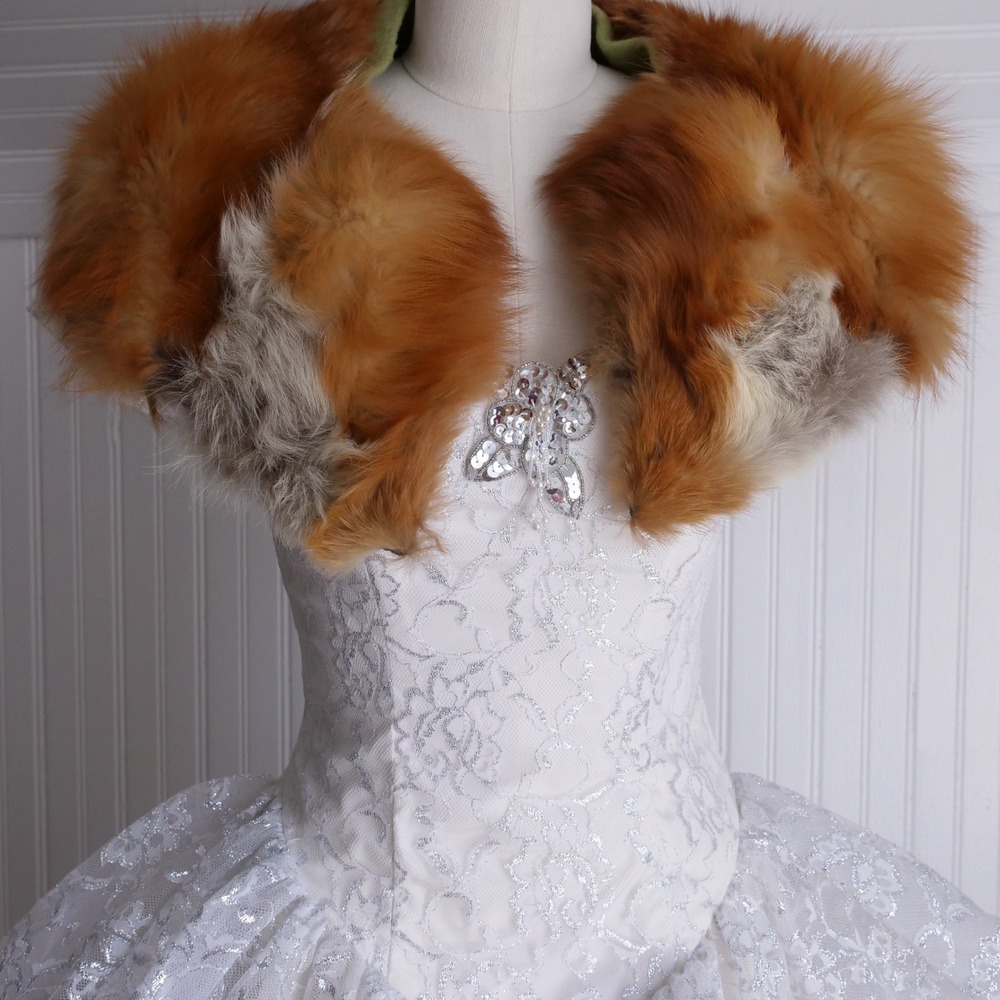 Vintage mid century two tone genuine fox fur collar - Picture 6 of 8